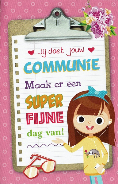 Leuk communiekaartje voor meisjes