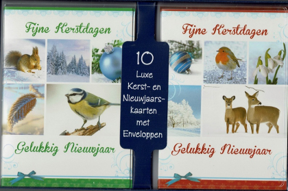 Leuke kerstkaartjes met dieren incl enveloppen