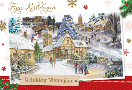 Luxe kerstkaart nostalgisch