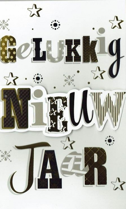 Moderne stijlvolle letterkaart voor Nieuwjaar