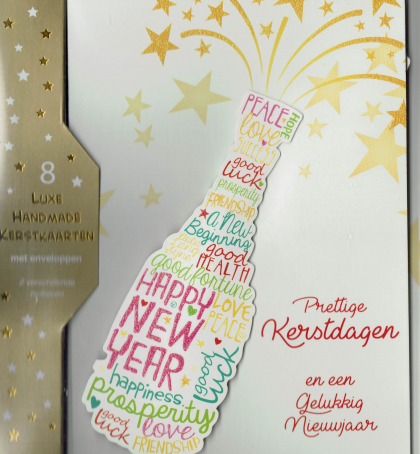 Originele Kerstkaarten met tekst in fles