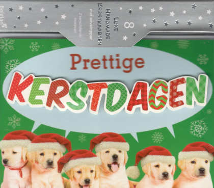 Prettige kerstdagen met honden en kerstmannen