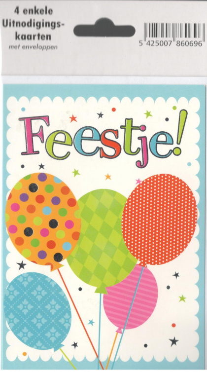 Uitnodigingskaartjes "feestje"