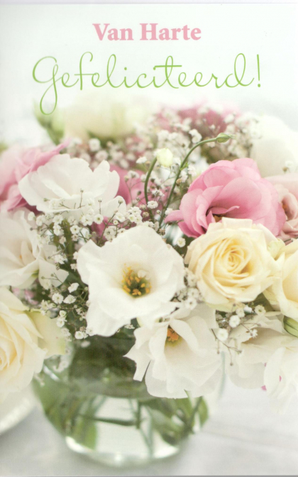 felicitatiekaart voor vrouwen , met bloemen