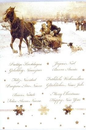 Nostalgische kerstkaart met paard