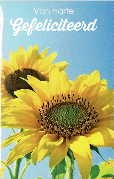 Verjaardagskaart met zonnebloemen