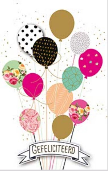 Verjaardagskaartje met ballonnen 