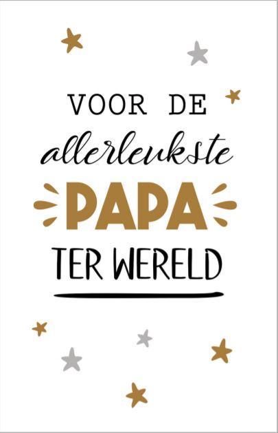 Voor de allerleukste papa kaart met wite achtergrond en sterren 