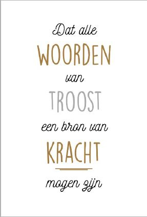 rouwkaart met troost en tekst
