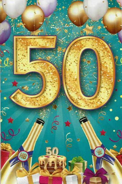 Verjaardagskaart met de cijfer 50