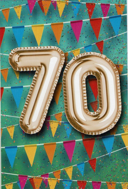 Verjaardagskaart met de cijfer 70