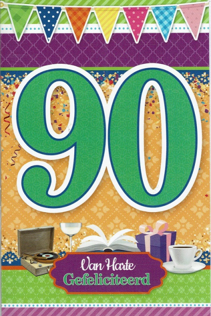Verjaardagskaart met de cijfer 90