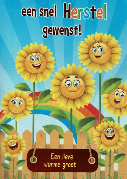 beterschapskaart met mooie zonnebloemen