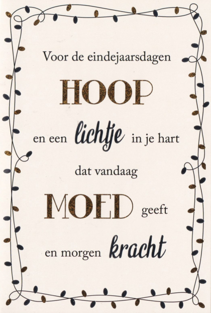 kerstkaartje hoop en moed