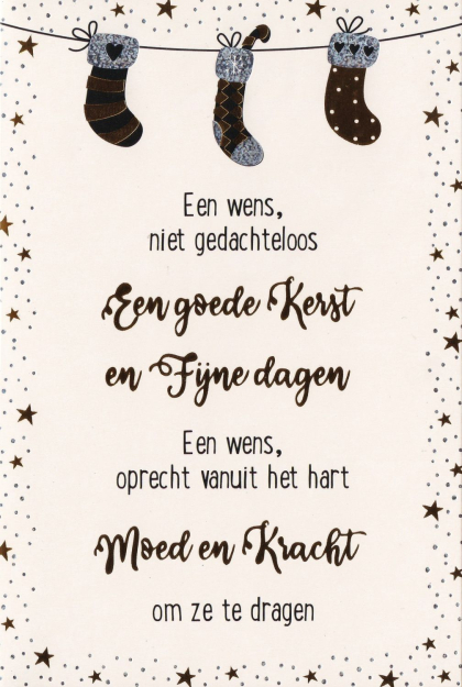 Kerstkaart met kerstsokken