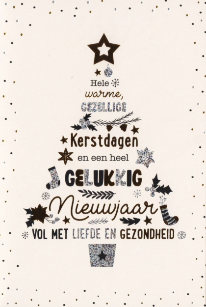 Kerstkaart met geïllustreerde kerstboom