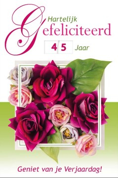 verjaardagskaart met bloemen en met draaischijf