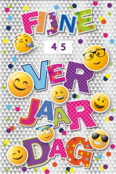 verjaardagskaart met smiley en met draaischijf