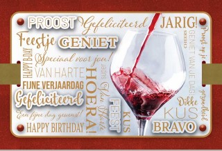 verjaardagskaart met wijn 