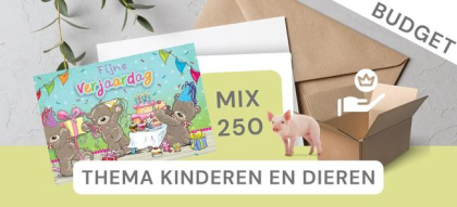 250 budget kaarten kinderen en dieren