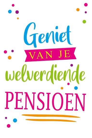 Geniet van je welverdiende pensioen kaart