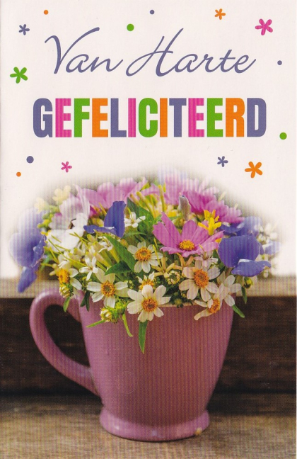 felicitatiekaart met bloemen