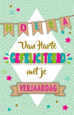 Verjaardagskaart met slingers