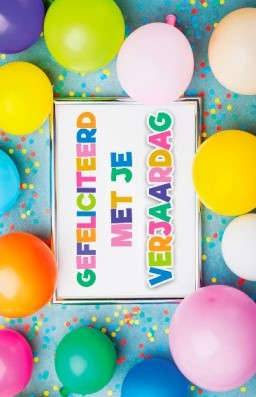 Verjaardagskaart met ballonen