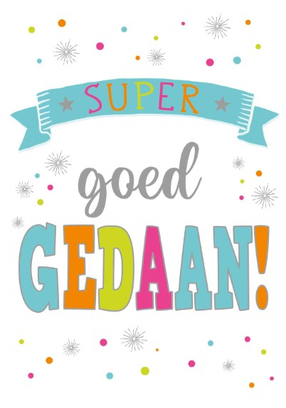 Super goed gedaan kaart