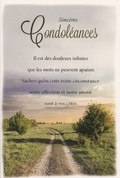 Sincères Condoléances