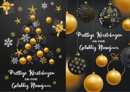 kerstkaartjes black &gold