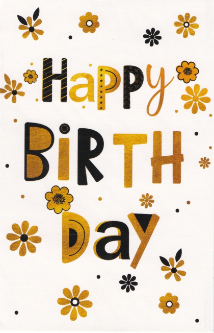 leuke verjaardagskaart Happy Birthday met bloemen 