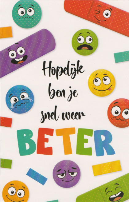 Vrolijke kaart Hopelijk ben je snel beter 