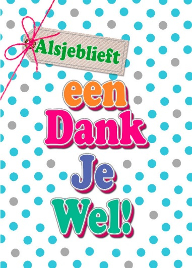 een Dank Je Wel! kaart