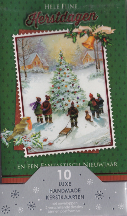 Luxe nostalgische kertskaart met leuke achtergrond