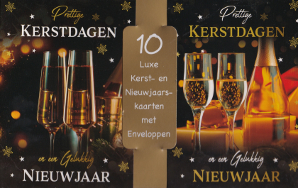 Kerst en Nieuwjaarskaarten met glazen