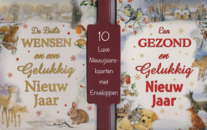 Nieuwjaars-kaarten met winterlijke dieren