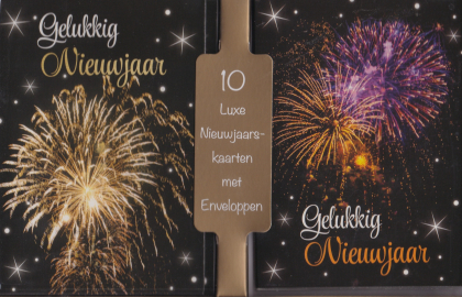 Nieuwjaars-kaarten met vuurwerk