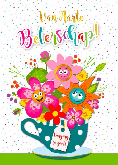 Grote beterschapskaart met bloemen