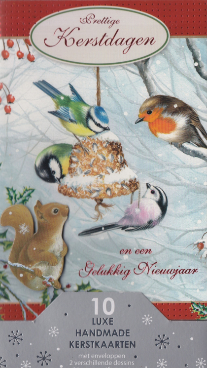 Luxe nostalgische kertskaart met vogels