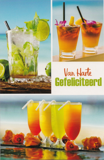 felicitatiekaart met cocktails