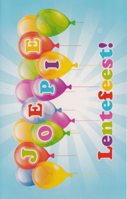 Lentefeest kaarten ballonen en tekst