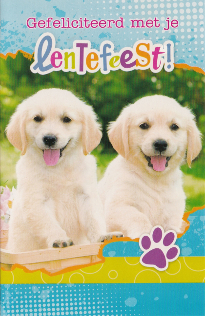 Lentefeest kaarten twee hondjes