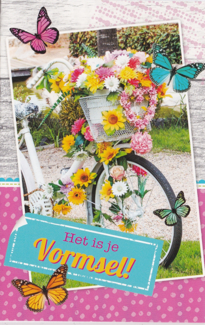 Vormsel kaarten fiets en bloemen