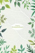 Groene bladeren op een lichte achtergrond met tekst: "Design by Wenskaartenshop.be".
