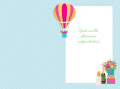 Leuke kleurrijke Felicitatie kaart met luchtballonnen.