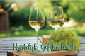 felicitatiekaart met wijnglazen