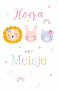 geboortekaart met dieren voor een meisje