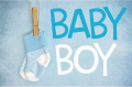 geboortekaart met sok voor jongen