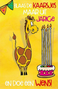 verjaardagskaart met giraf